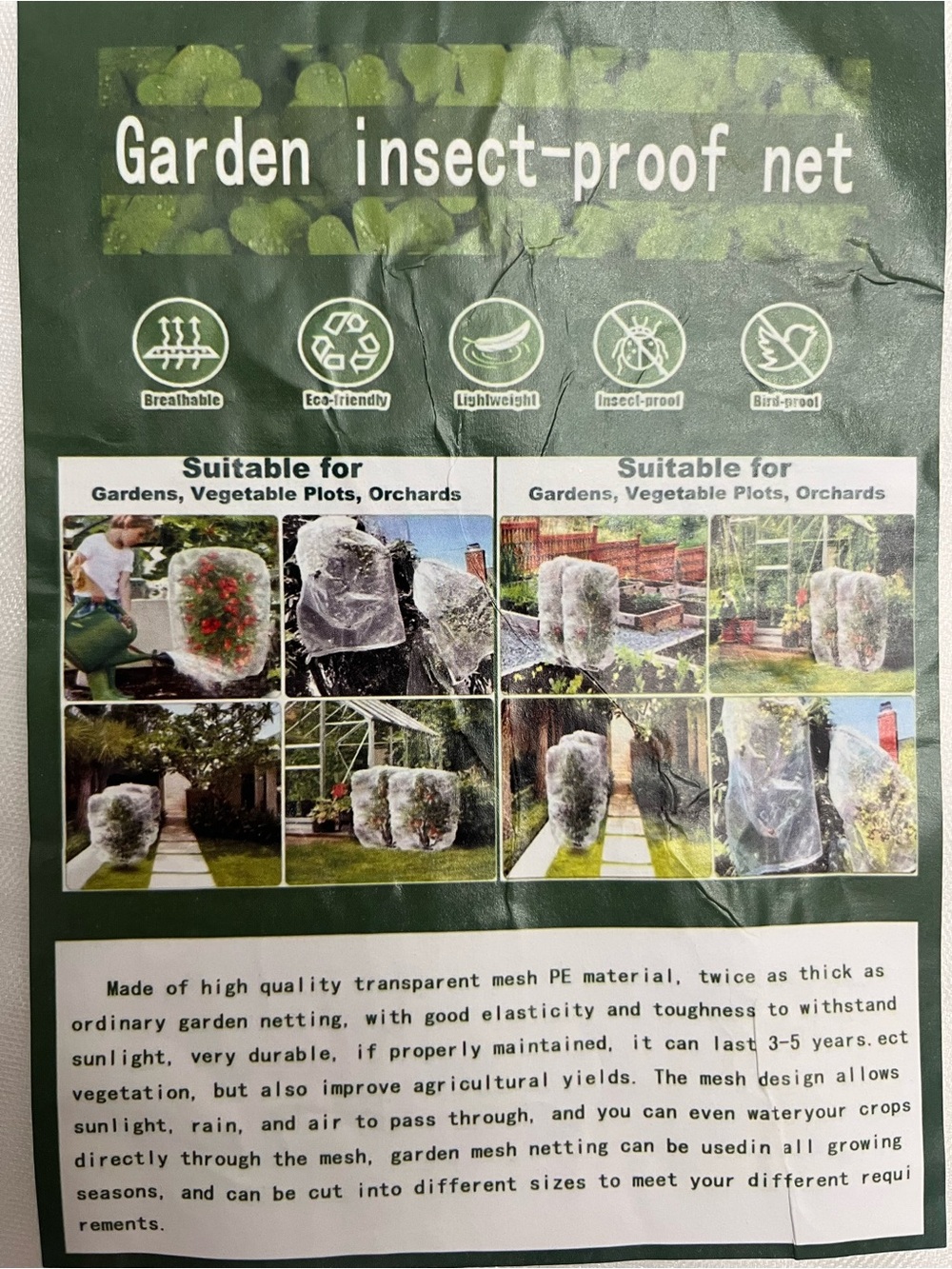 Garden Insect-Proof Net - Transparent Mesh for Reptile & Pet Habitats